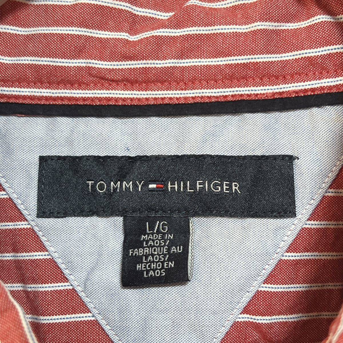 TOMMY HILFIGER トミーヒルフィガー　ボタンダウン 長袖シャツ ストライプシャツ ワンポイントロゴ　サイズＬ_画像5