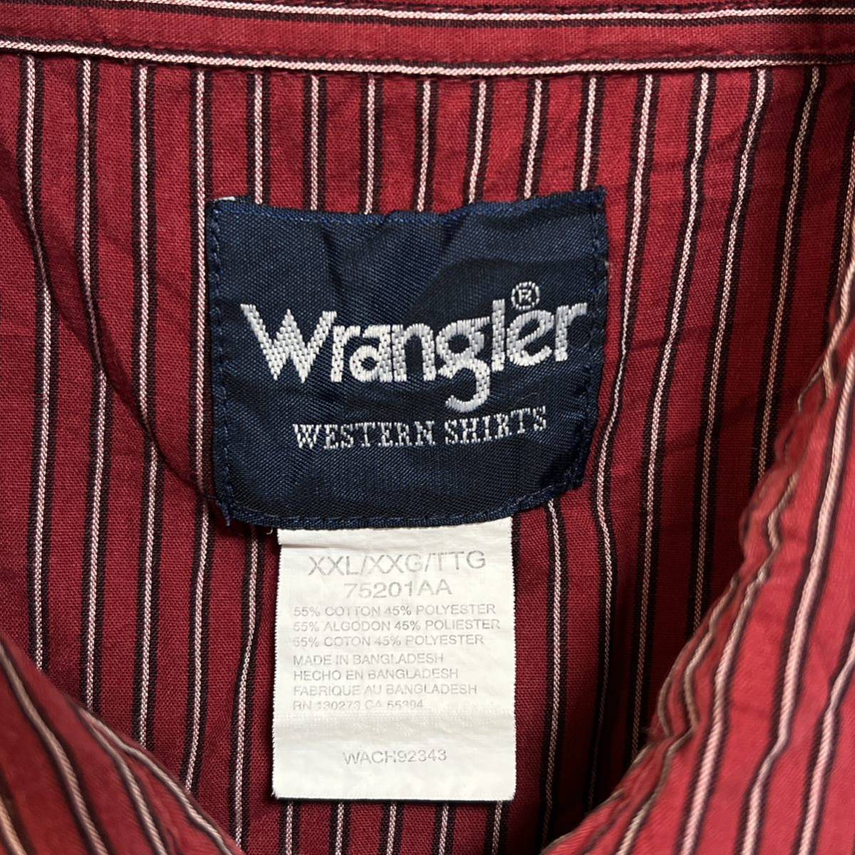 Wrangler ラングラー　ウエスタンシャツ 長袖シャツ ストライプ　ビッグサイズXXL オーバーサイズ_画像4