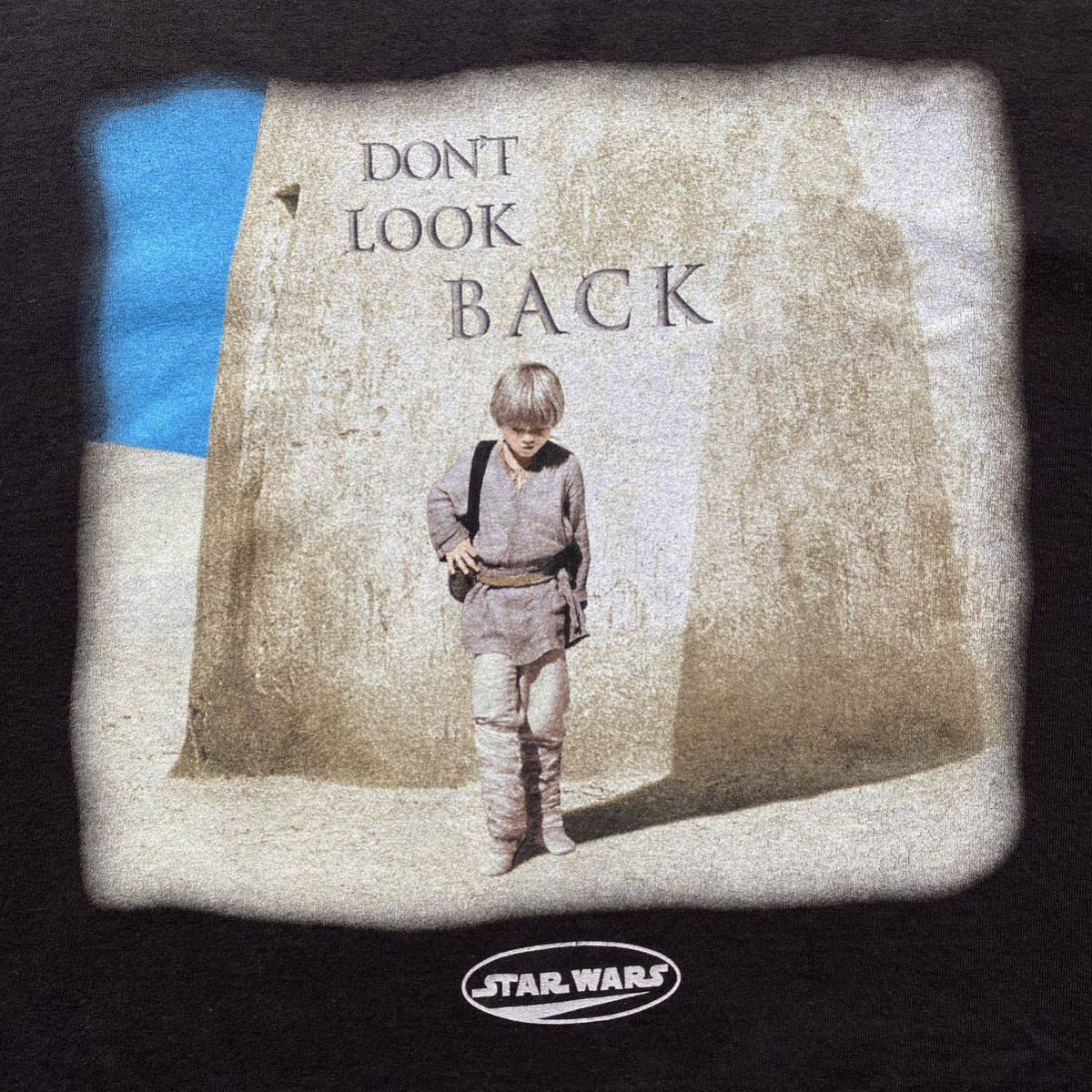 古着 木村拓哉 着用 90s Star Wars Episode 1 Don't Look Back Tee XL Black スターウォーズ Tシャツ Movie band rap キムタク 映画_画像3