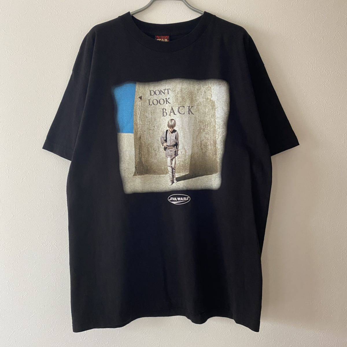 古着 木村拓哉 着用 90s Star Wars Episode 1 Don't Look Back Tee XL Black スターウォーズ Tシャツ Movie band rap キムタク 映画_画像6