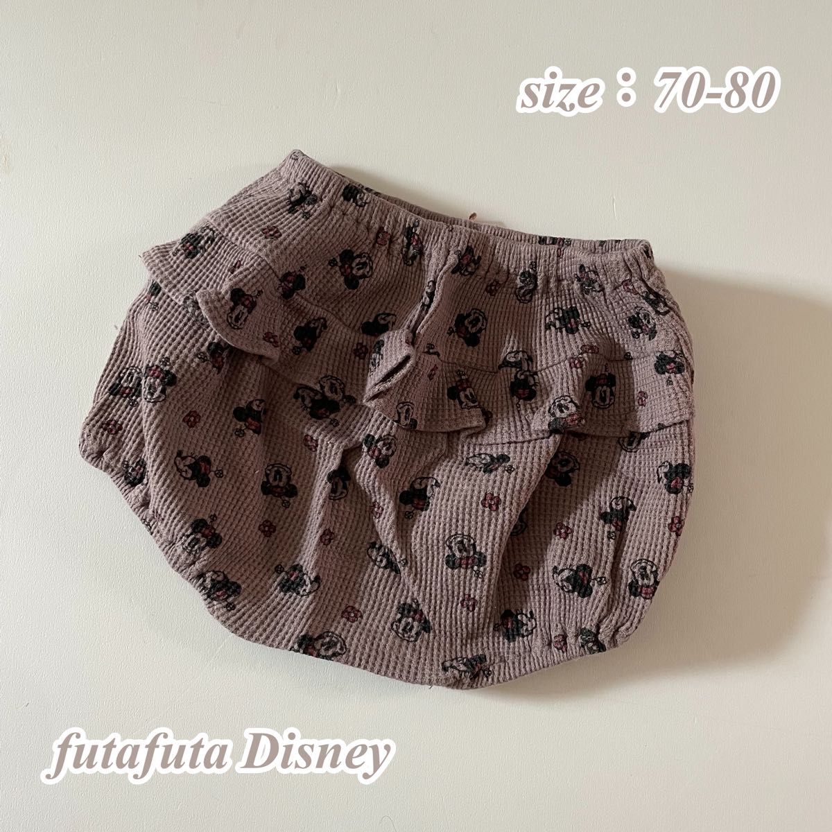 【#480】futafuta Disney ミニー ワッフルブルマ 70-80