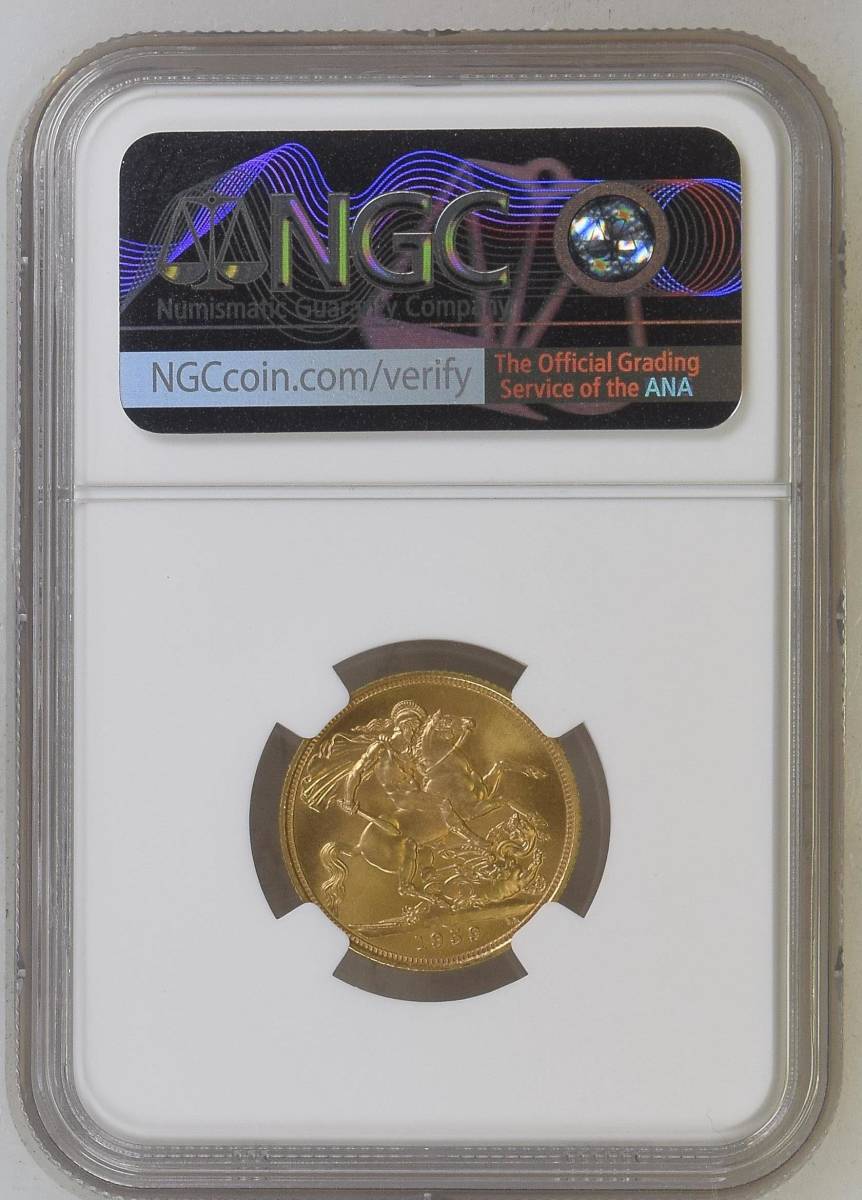 【最高鑑定 MS67 ! 】エリザベス2世 ヤングヤング ソブリン金貨 NGC MS67 1959年_画像4