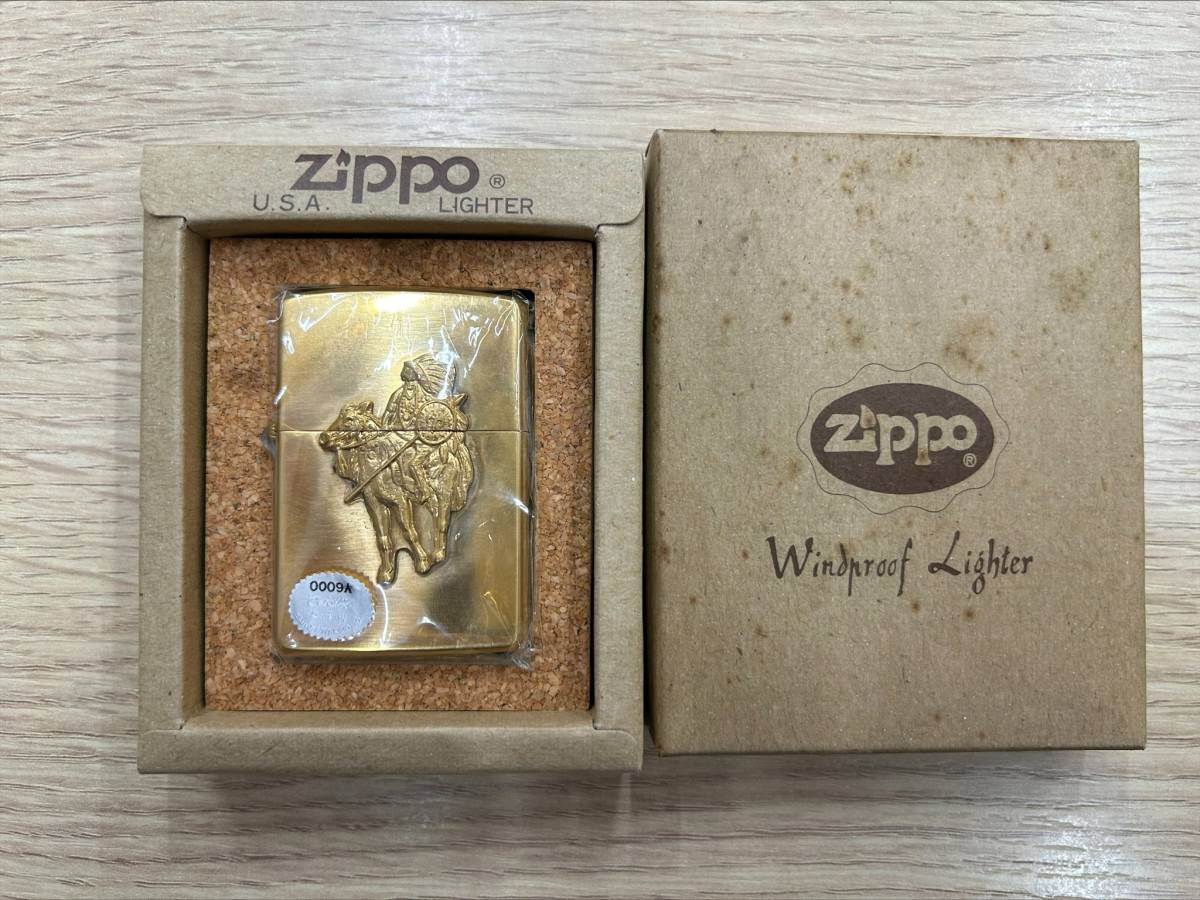 #6084　ZIPPO/ジッポ　Windproof Lighter　No.313SF　ゴールドカラー　箱付き　着火未確認