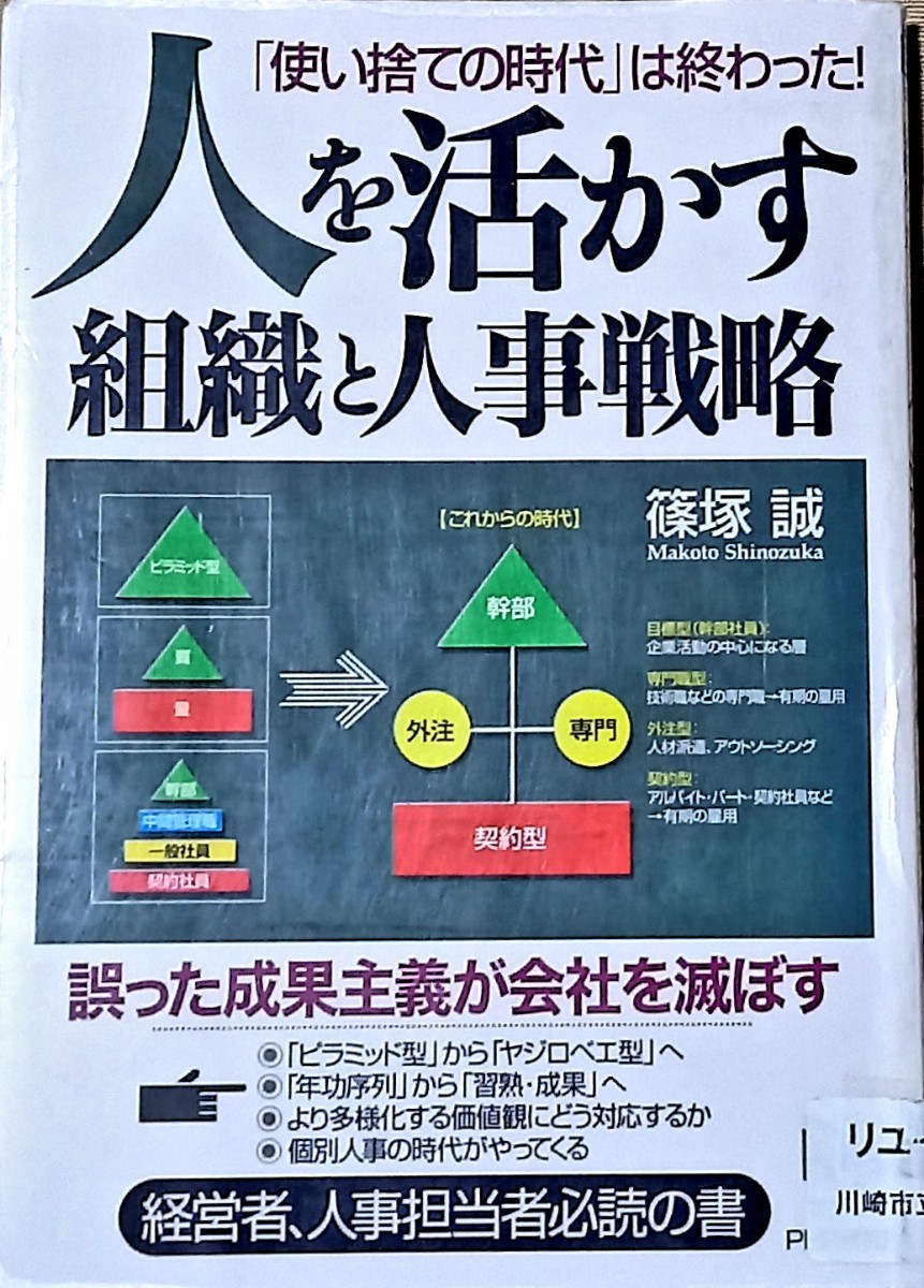 PHP研究所刊　人を活かす組織と人事戦略　篠塚誠著_画像1