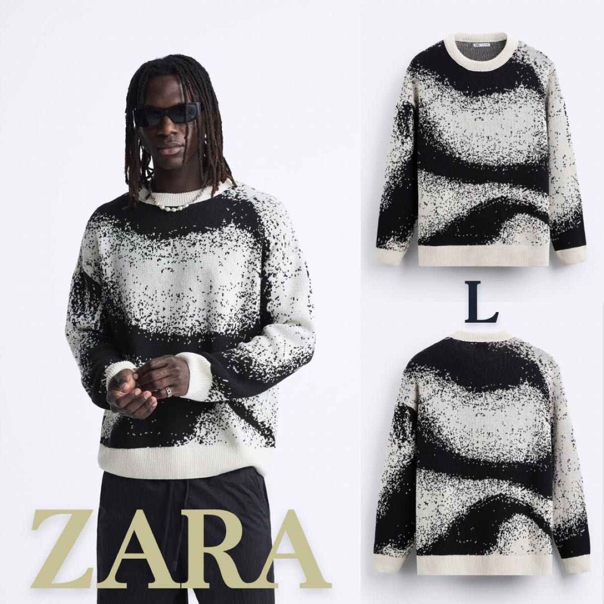 ZARA ザラ ピクセル ジャカード セーター L|Yahoo!フリマ(旧 ZARA ザラ ピクセル ジャカード セーター L|Yahoo!フリマ(旧