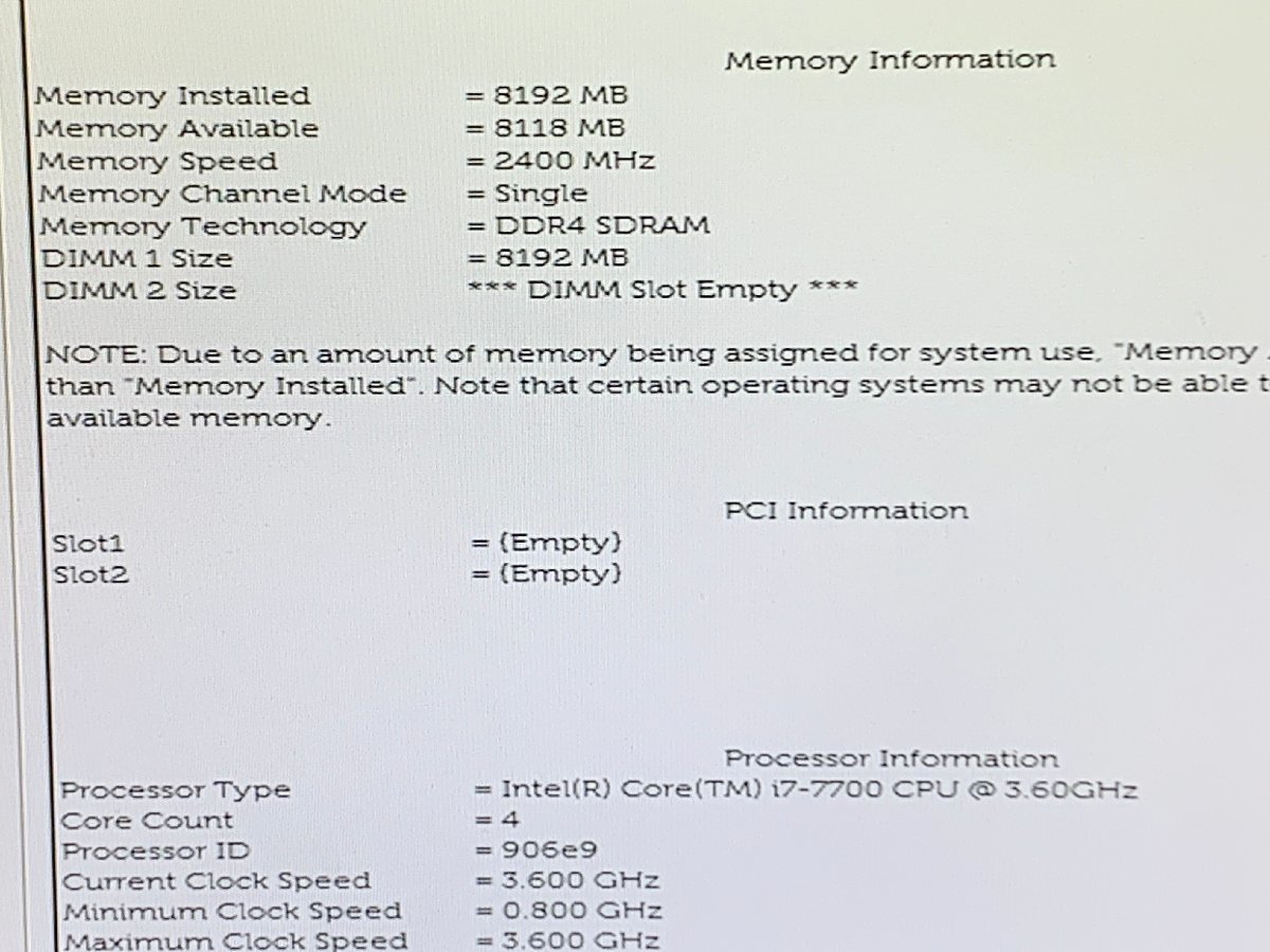 【ハード王】1円～/Dell Vostro3268/Corei7-7700/8GB/ストレージ無/7085-J_画像4