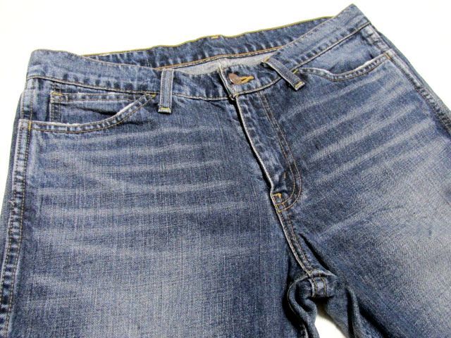 ★美品★Levi's リーバイス 606 USED加工 デニム パンツ W32 L32★スリム テーパード シルエット ジーンズ ジッパーフライ 日本製 00'sの画像5