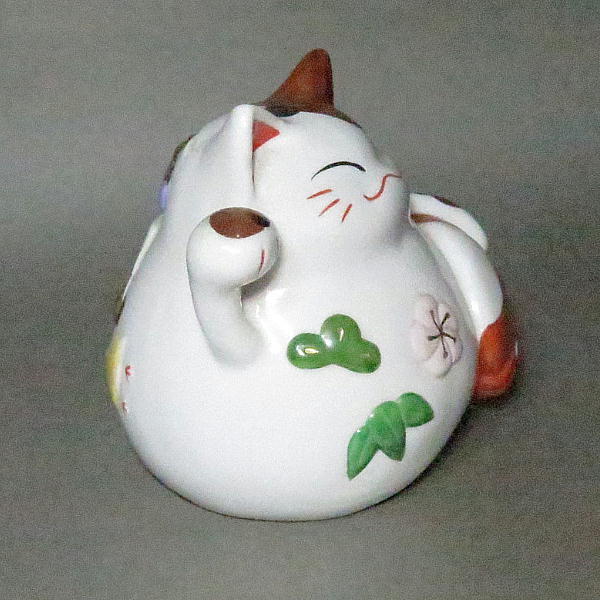  cat . road comfort . head office [ maneki-neko savings box ] painting porcelain g3874
