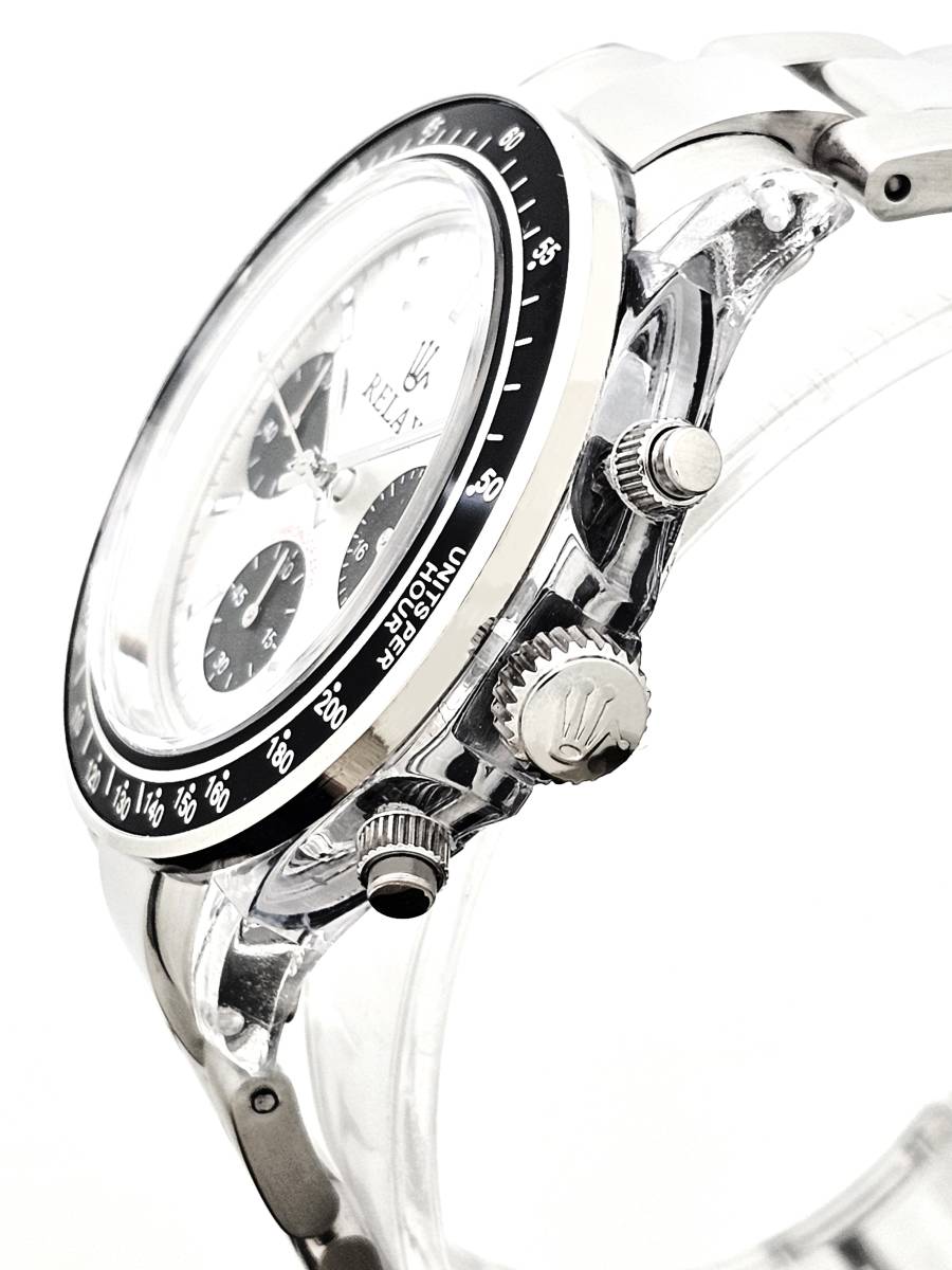 【1,000名突破記念】リラックス 王冠ロゴ ヴィンテージカスタム腕時計 クロノ世界的にも注目されているモデル シルバー文字盤 世田谷 D4-S_画像6