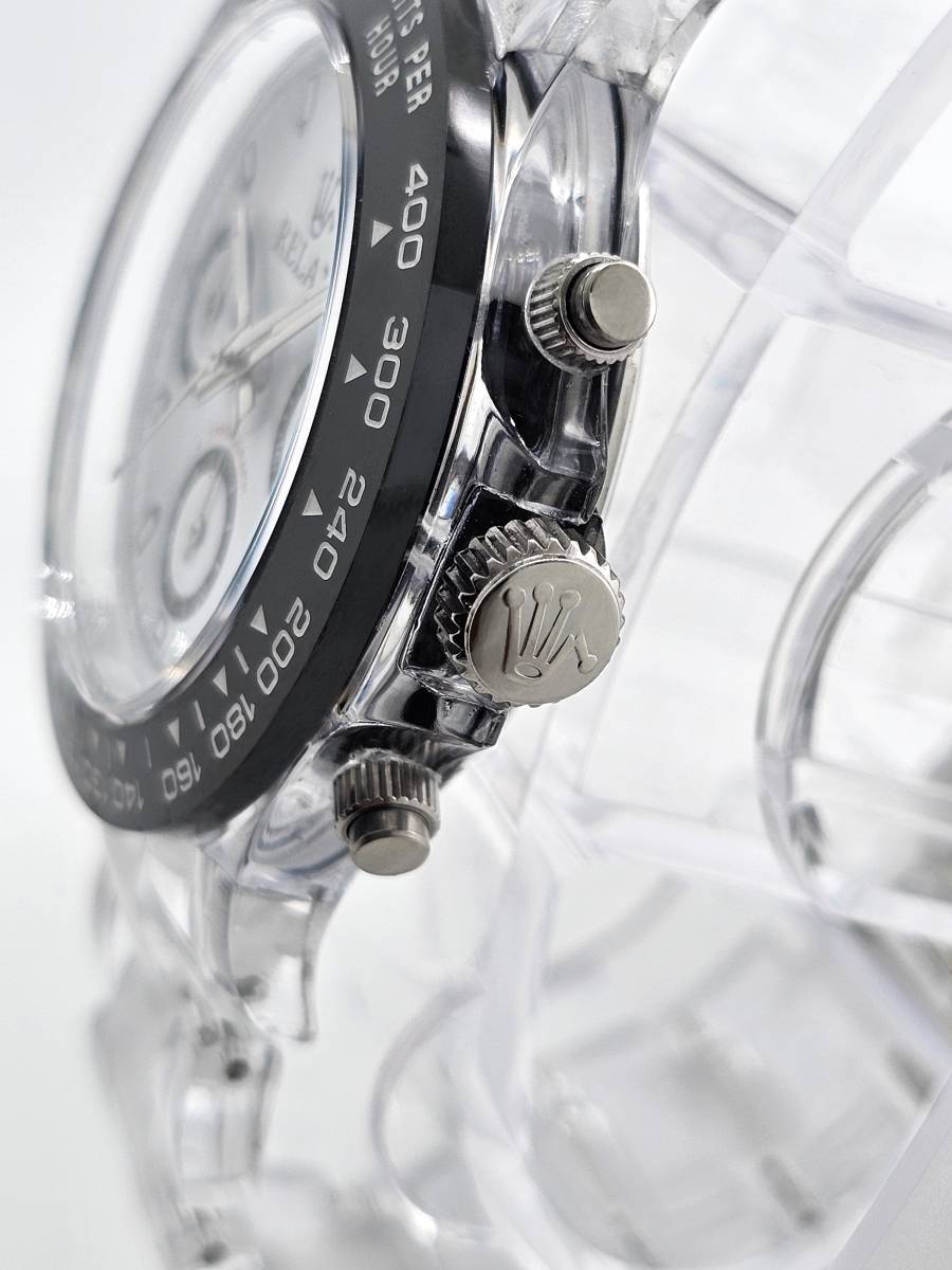 【1円UP】リラックス 王冠ロゴ D7 腕時計 クロノ 爆発的な人気のあるモデルの一つ御時計 白文字盤 所ジョージ_画像5