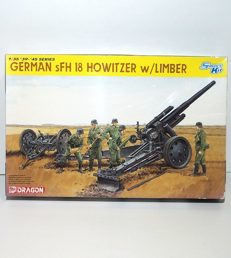〇 ドラゴン 1/35 ドイツ sFH18 重榴弾砲 w/リンバー6392 WWⅡ ドイツ 火砲 榴弾Gr.19 エッチング プラモデル フィギュア ミリタリー 模型_画像1