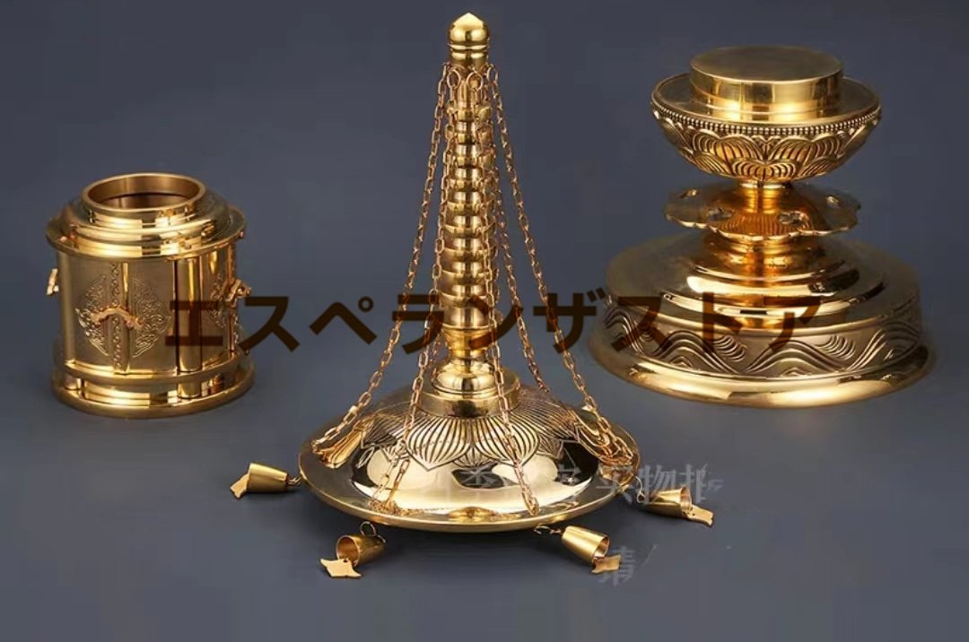 [エスペランザストア]丸塔 舎利塔 舎利入れ 仏具 真鍮製 高さ32cm_画像6