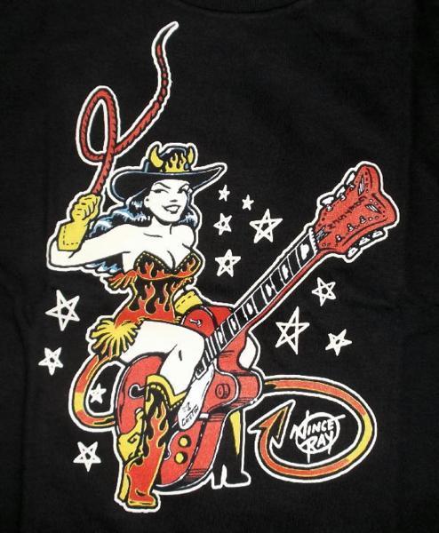 ★ヴィンス レイ Tシャツ Vince Ray Guitar Girl - S 新品 rockabilly gretsch グレッチ ギター_画像6