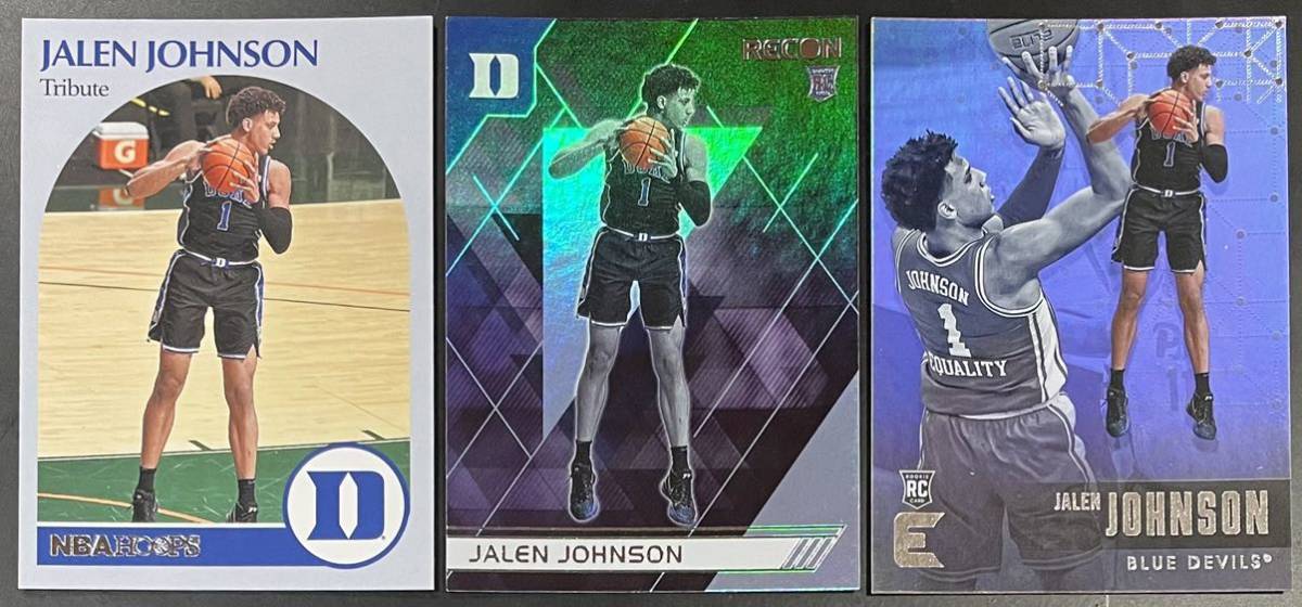 Jalen Johnson 2021-22 Chronicles Draft Pick RC Hoops Recon Essentials Rookie Card Hawks Duke ルーキーカード Panini NBA_画像1