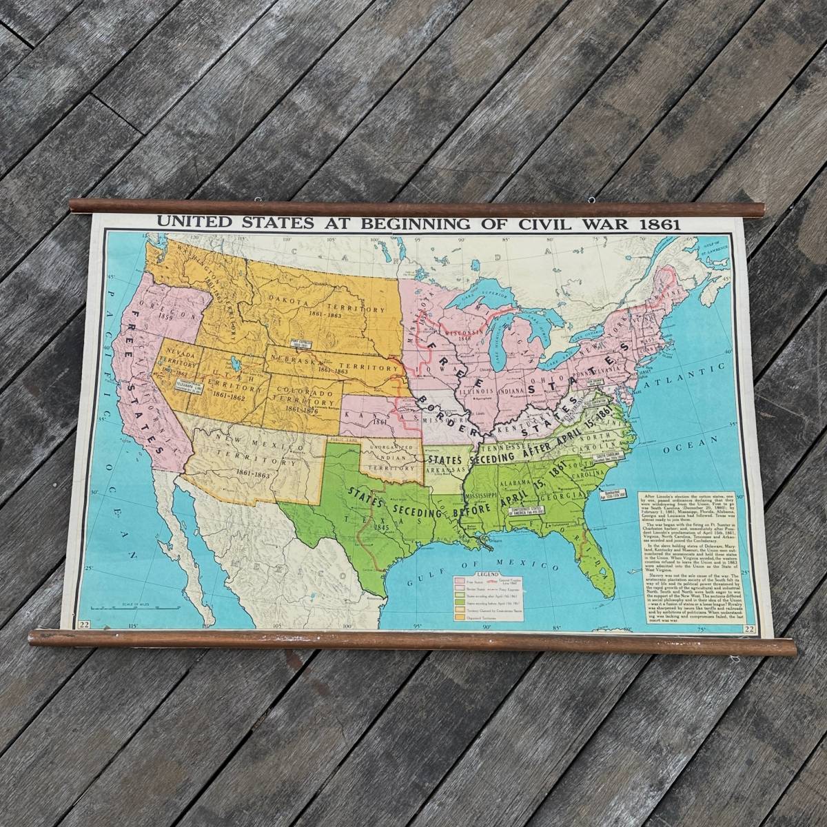 【Vintgae】1950s School Map スクールマップ 地図 アメリカ USA 世界地図 学校 古着 戦争 ヴィンテージ アンティーク