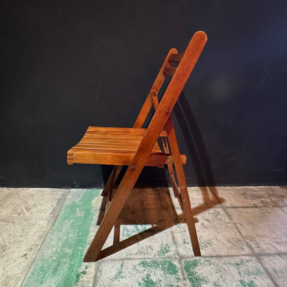 【Vintage】~1960s Folding Chair フォールディングチェア 折り畳みイス 椅子 アウトドア キャンプ 店舗什器 ヴィンテージ アンティーク B_画像4