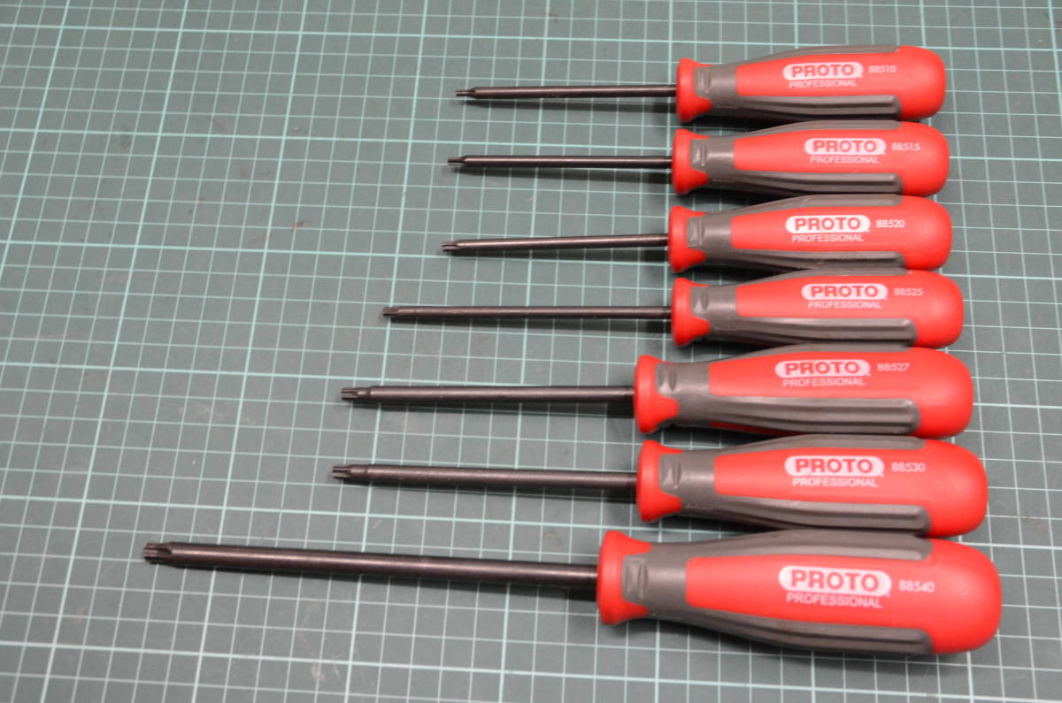 送料520円　PROTO TORX　プロト　トルクスドライバー　中古美品　T10　15　20　25　27　30　40　7点セット　KTCコーケンDEEN派にも_画像1