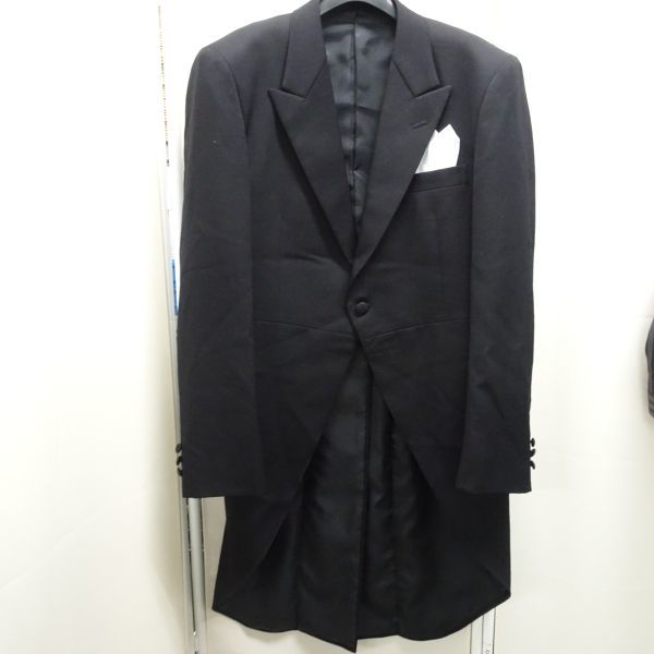 tyys 1032-1 188 KIRK MEN'S FORMAL 燕尾服 モーニング 3点セット コート&パンツ&ベスト タキシード 結婚式 サイズM_画像2