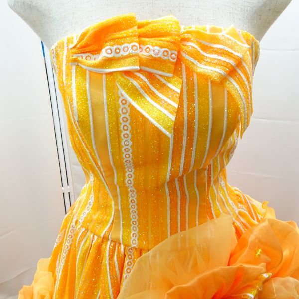 tyys 1032-2 192 中古品 BCK message ベッキープロデュース ウェディングドレス ロングドレス カラードレス サイズ9T オレンジ系 結婚式_画像5