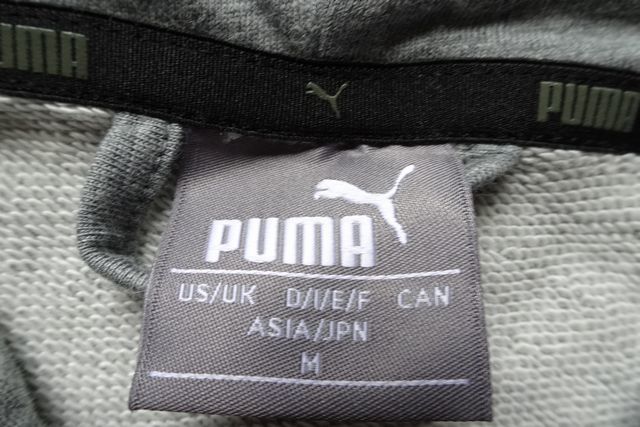 PUMA/プーマ/長袖パーカ/スウェット素材/前ジップアップ/胸ブランドネーム入りリブ切替/カジュアル/グレー杢/Mサイズ(1/18R6)_画像3