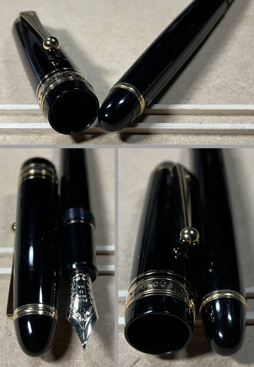 万年筆 PILOT CUSTOM 743 パイロット・カスタム743 WA(ウェーバリー) 黒・金 14K-585(14金) 15号ニブ 美品・書き味非常に良好_画像2