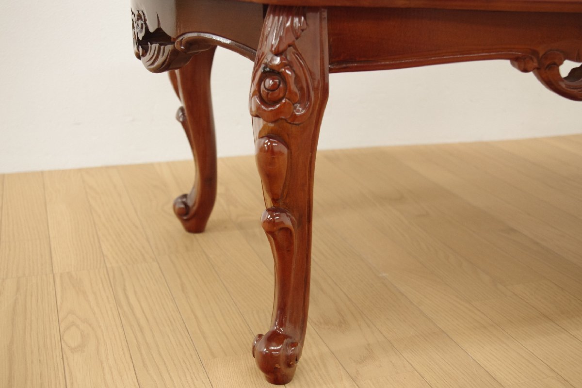 高級 ロココ調 センターテーブル 象嵌細工 彫刻 ローテーブル アンティーク調 エレガント クラシカル ヨーロピアン 応接 ロビの画像10