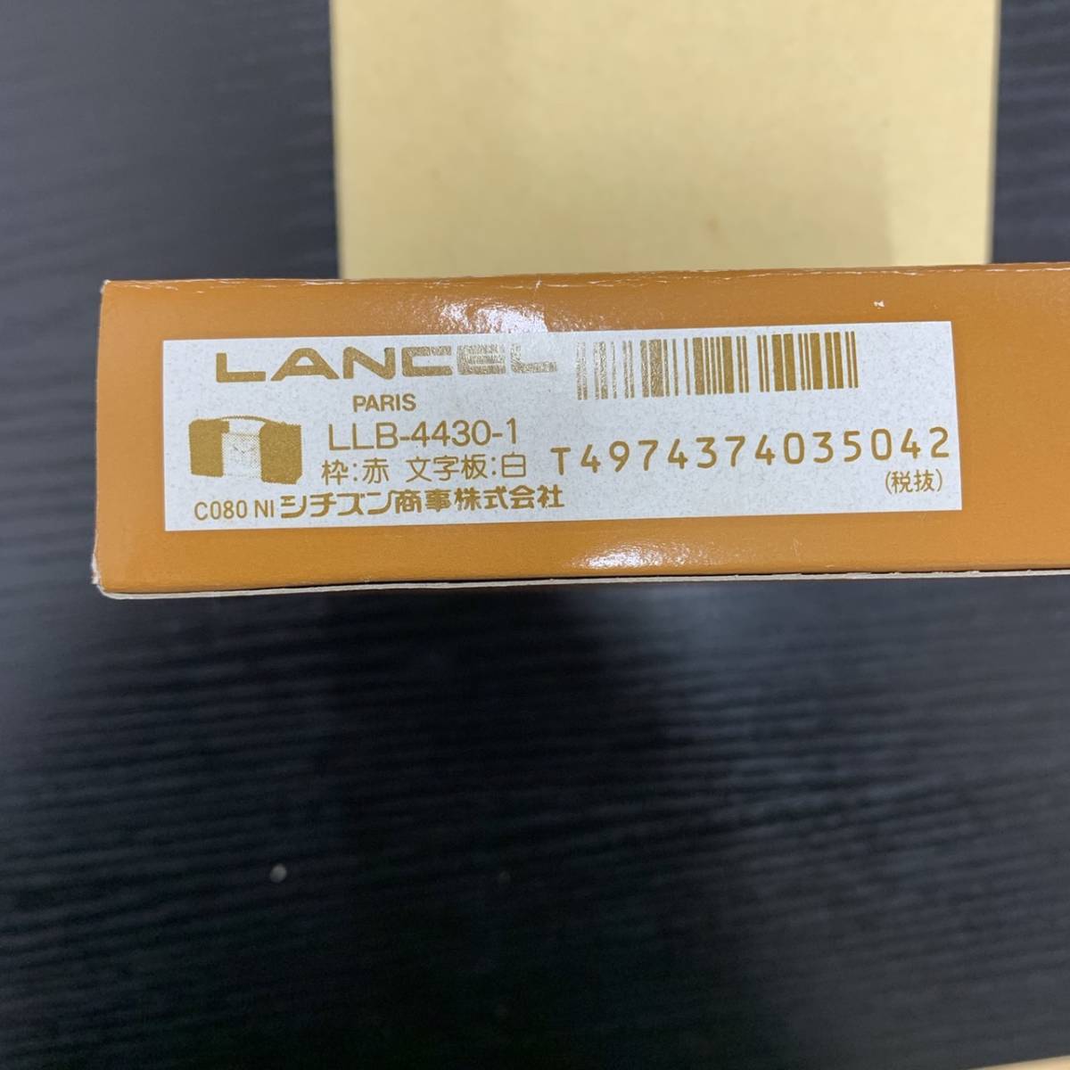 4993 LANCEL ランセル 小物 時計 ミニ時計 置時計 レディース ゴールドカラー 赤 RED レッド 箱付_画像7