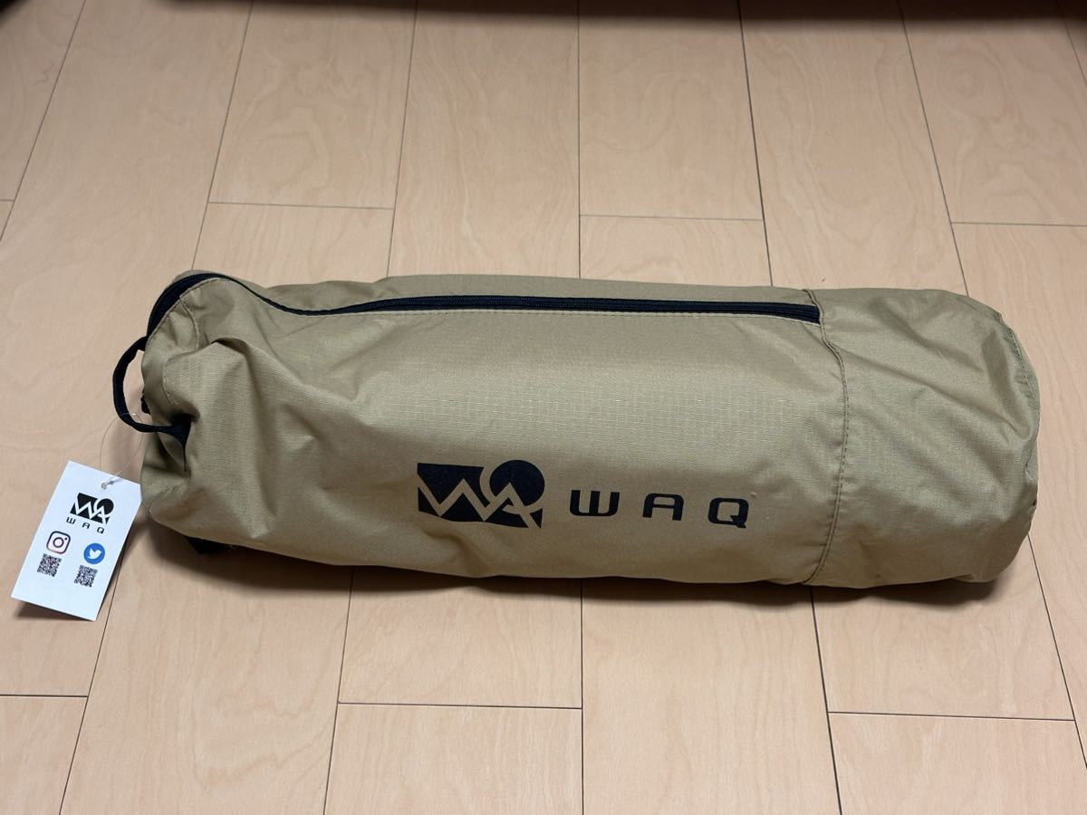 WAQ 2WAY フォールディングコット ワック コット 静音 軽量 折りたたみベッド 耐荷重150kg ハイ/ロー切替可能 (タン) 中古 アウトドア _画像3