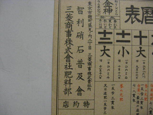 ★昭和十一年　三菱商事(株)肥料部 『智利硝石』の引き札　アート広告デザイン図案ポスター着物美人鼠大黒★_画像7