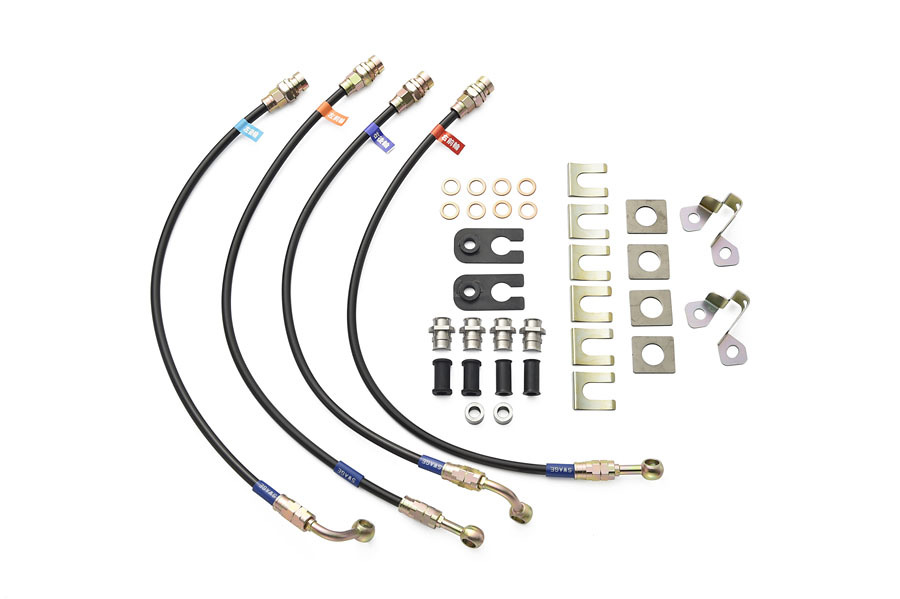 【SWAGE-LINE/スウェッジライン】 ブレーキホース 1台分キット スチール ブラックスモークホース ハリアー ACU15/MCU15/SXU15 [ST4025B]_画像2