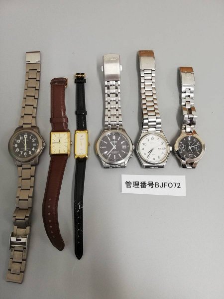 BJFO72　ジャンク品　時計　腕時計　部品取り　おまとめ6点　SEIKOセイコー　CITIZENシチズン　NINARICCI　など　※刻印あり_画像1