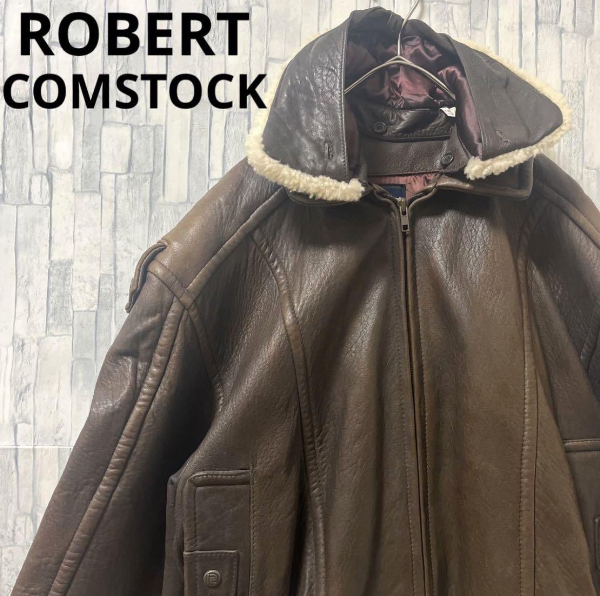 ROBERT COMSTOCK ロバートカムストック フライトジャケット ボンバージャケット ライダース レザージャケット 本革 羊革 ラムレザー_画像1