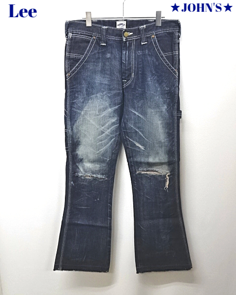 M【Lee JOHN'S DENIM FLARE PAINTER PANTS 95208 ジョンズクロージング リー デニムパンツ フレア ブーツカット ペインターパンツ ダメージ_画像1