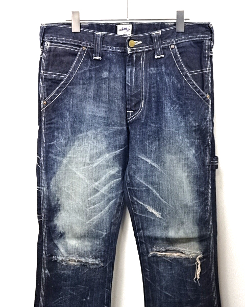 M【Lee JOHN'S DENIM FLARE PAINTER PANTS 95208 ジョンズクロージング リー デニムパンツ フレア ブーツカット ペインターパンツ ダメージ_画像2