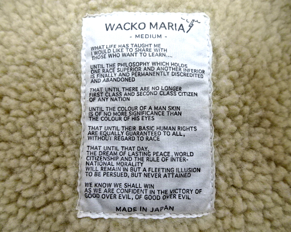 M【WACKO MARIA CORDUROY BOA JACKET BEIGE ワコマリア コーデュロイ ボア ジャケット ベージュ】_画像8