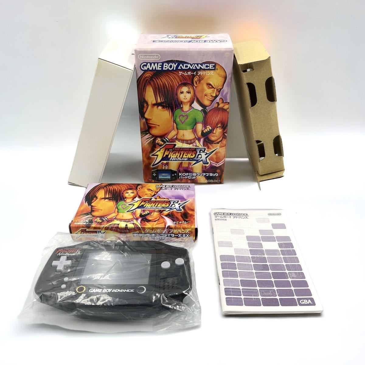 ほぼ新品 任天堂 GBA GAMEBOY ADVANCE ゲームボーイアドバンス 本体 KOF仕様 クリアブラック キングオブファイターズEX ネオブラッド_画像1