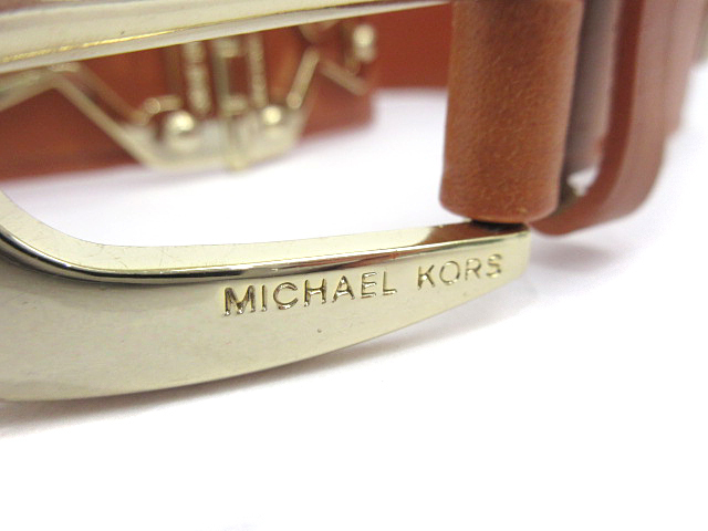 マイケルコース MICHAEL MICHAEL KORS ベルト レザー ゴールド金具 キャメル size SMALL レディース_画像6