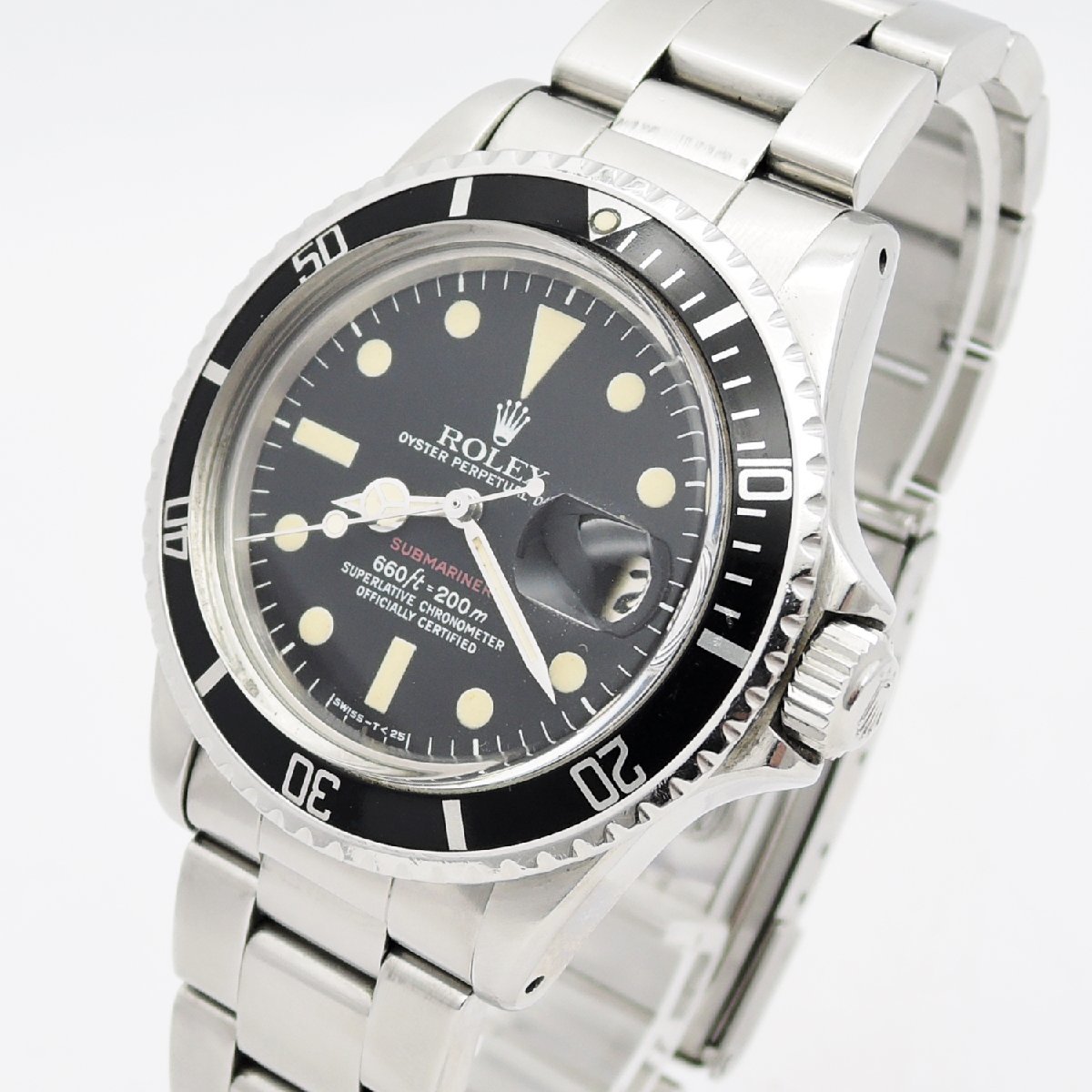 ロレックス サブマリーナデイト アンティーク 赤サブ Ref1680 Cal.1570 シリアル37 1972年 Mark6 黒 ROLEX Submariner Date Black C003227