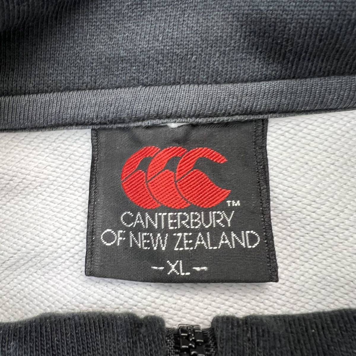 CANTERBURY ☆ ハーフジップ グレー ライト スウェット シャツ 長袖 XL スポーツ ラグビー 休日 カジュアル 人気 古着 カンタベリー■AJ249_画像6