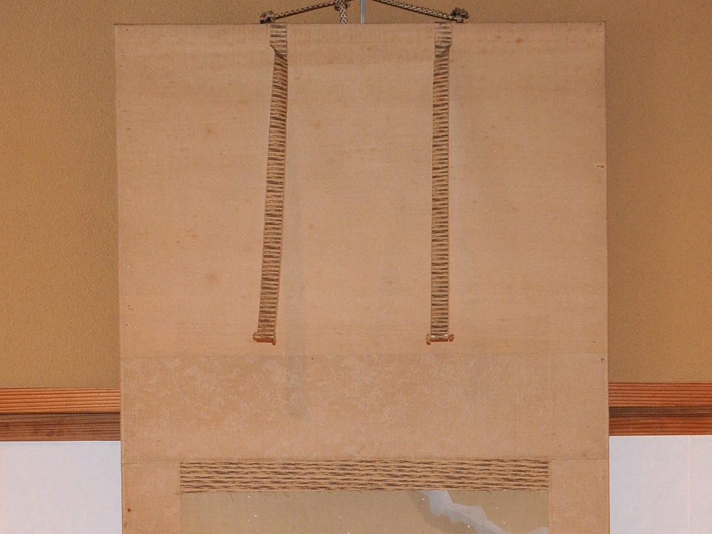 真作】猪巻清明「雪汀双鴨」軸 掛軸 絹本 時代箱 /古画 肉筆 真作】猪巻清明「雪汀双鴨」軸 掛軸 絹本 時代箱 /古画 肉筆