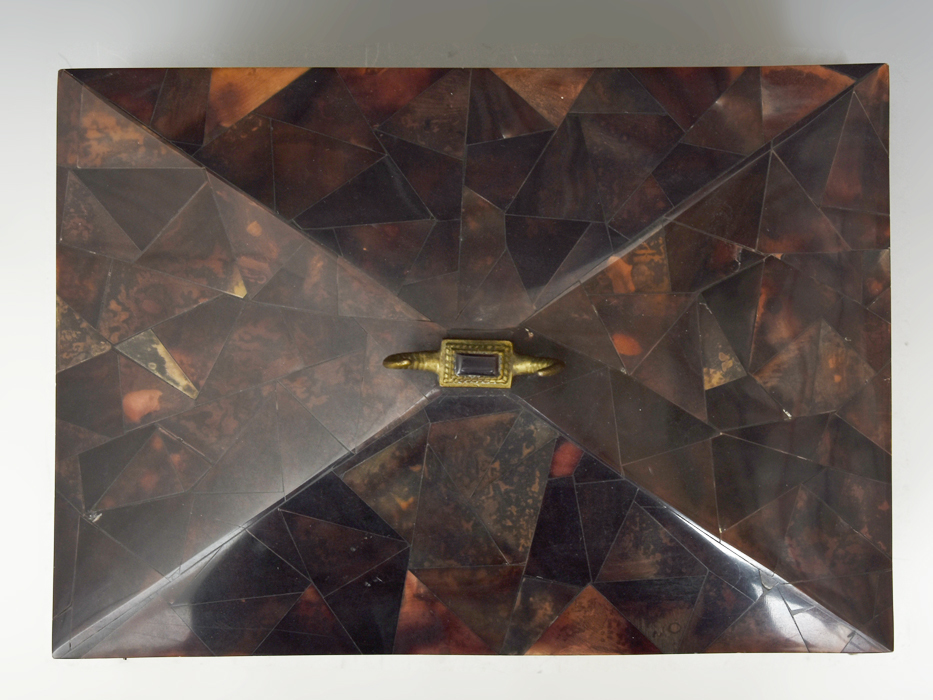 東南アジア 水牛角 小物入れ 29.5cm×21.5cm×23cm 真鍮金具 水牛 角 ハンドメイド 箱 ジュエリーボックス バッファロー　z6372t_画像4