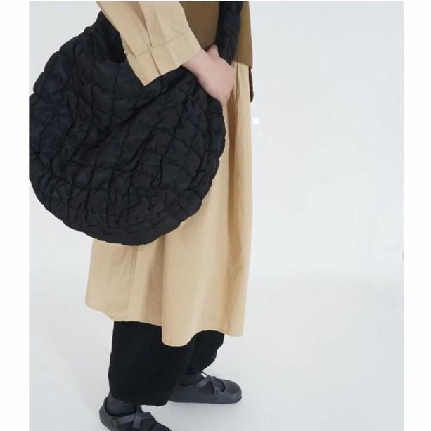  quilting shoulder bag black mesenja- back high capacity 