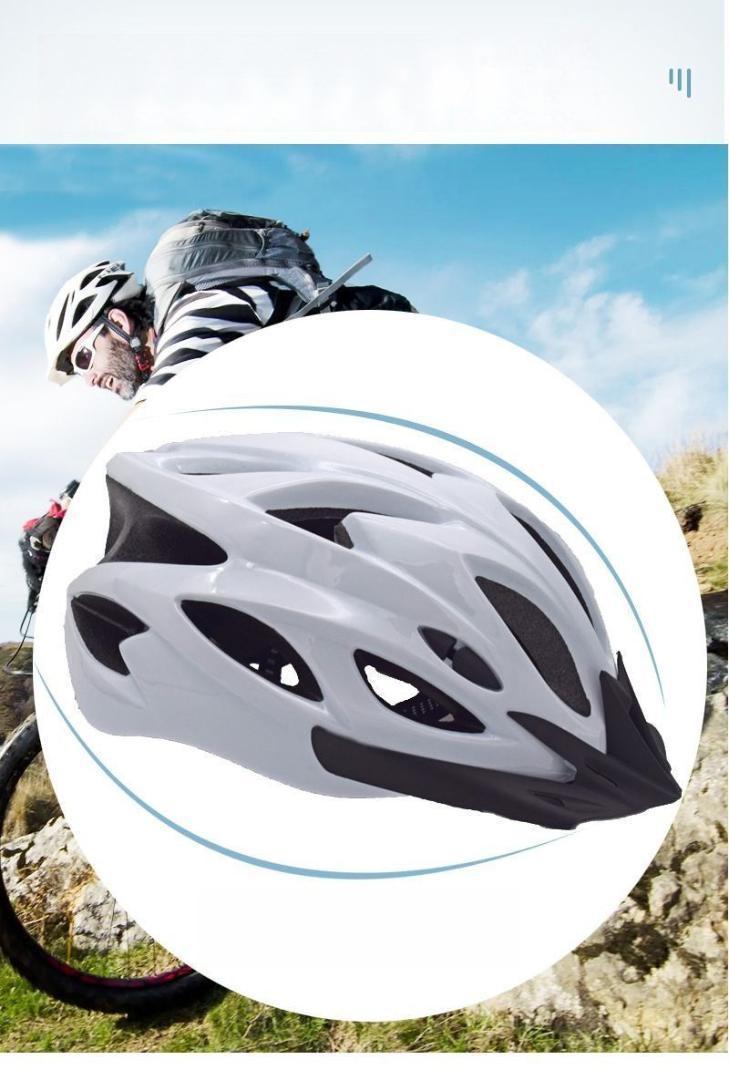 自転車ヘルメット 超軽量 男女兼用 フリーサイズ ブラック&ホワイト_画像8