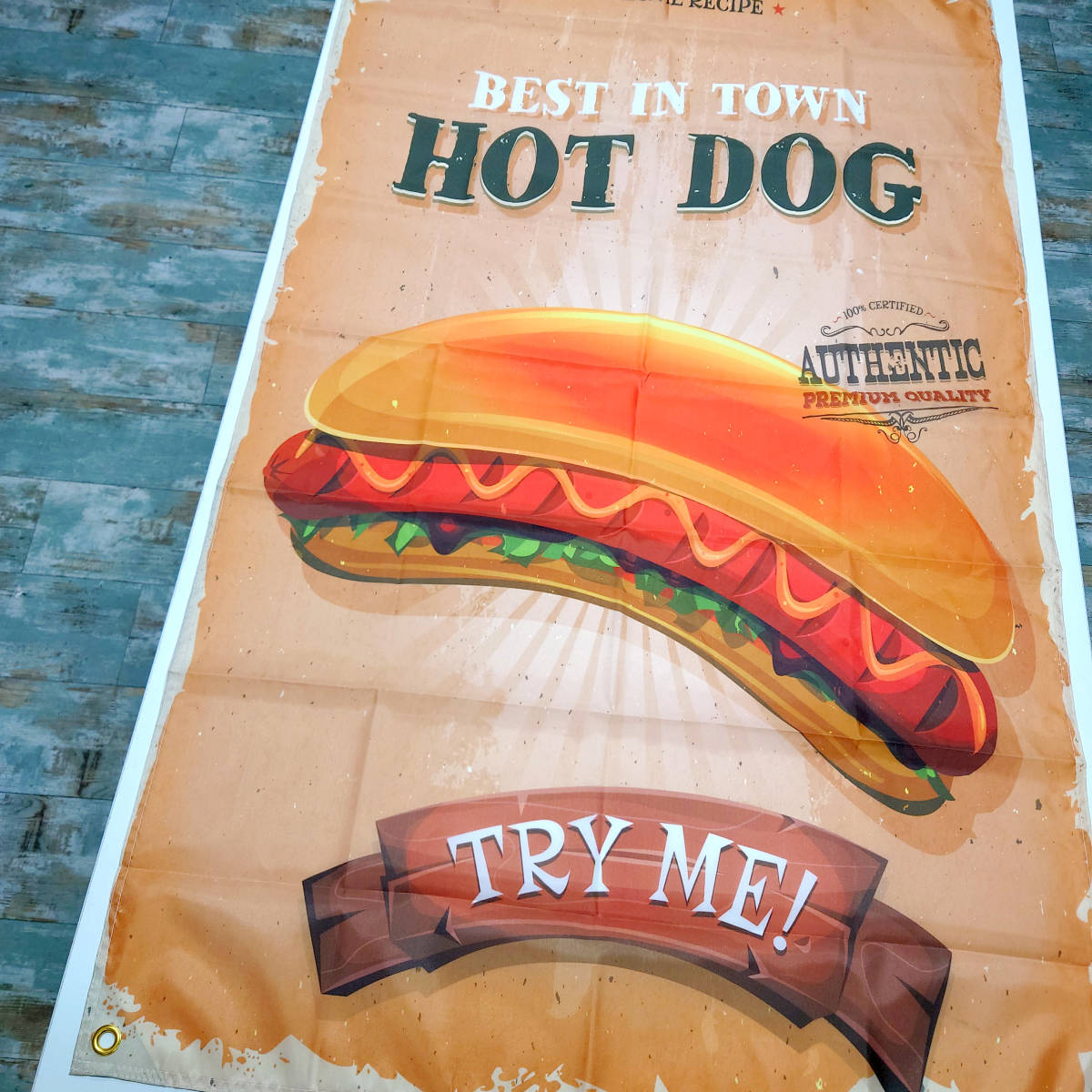 ホットドッグ フラッグ P430 hot dog ハンバーガー ショップ ポスター アメリカンダイナー USA雑貨 旗 Bar 海外 インテリア 看板の画像6