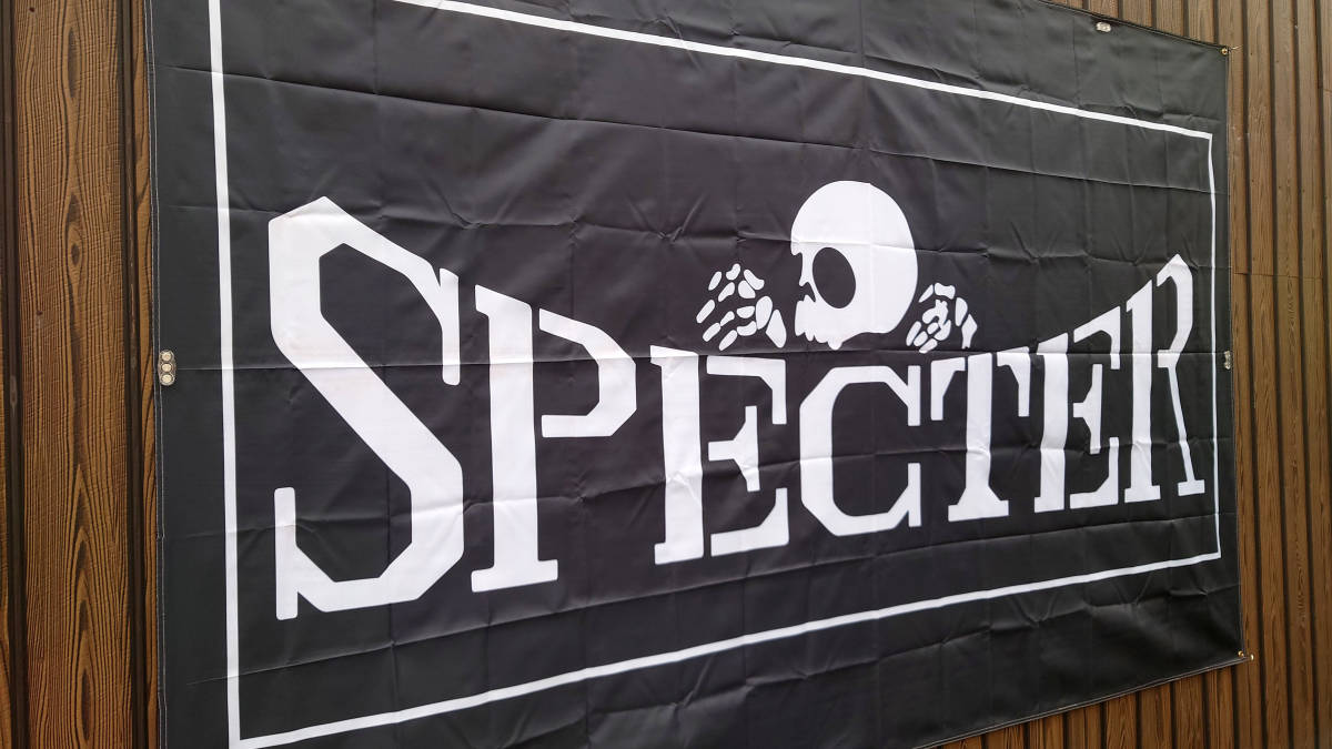 最大　スペクター フラッグ P5398 2400×1600mm SPECTER 暴走族 旗 バナー ポスター CSR 雑貨 バイク ガレージ SPECTER ピエロ 旧車會 _画像2