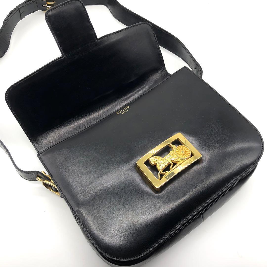 美品】CELINE セリーヌ ショルダーバッグ ポーチ 馬車金具 デカロゴ