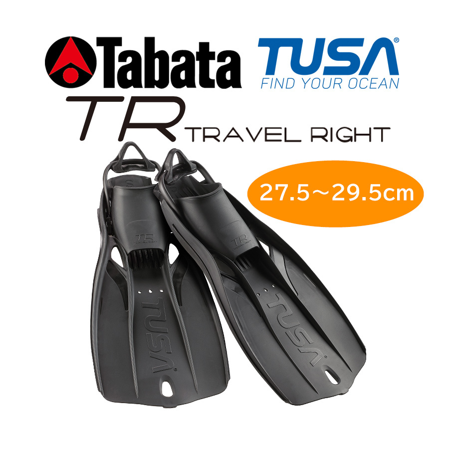 TUSA fins TRAVEL RIGHT SF0110 BK ( black ) L size [ element pair use .27.5cm~29.5cm ]