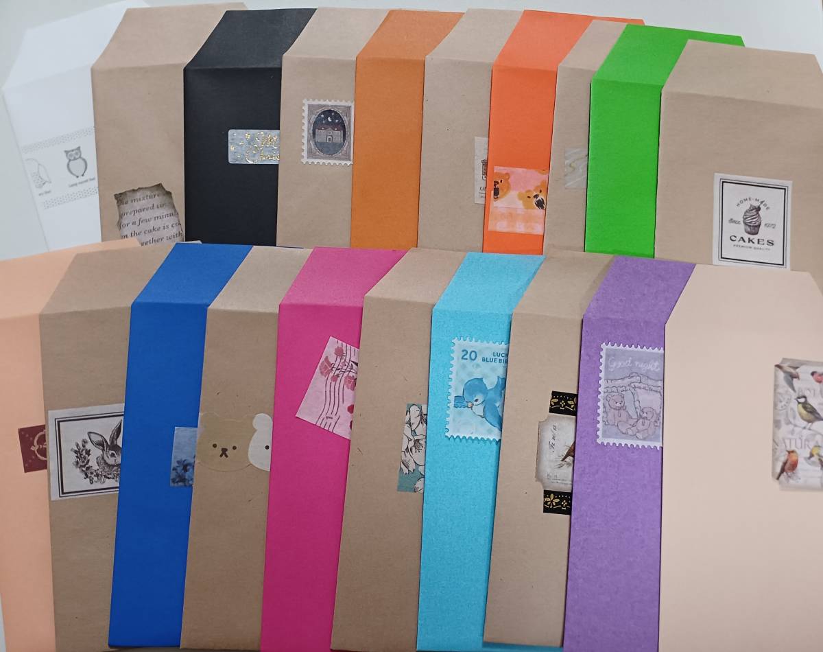 ▼２０種類　各１枚　ミニ封筒　ポチ袋　お年玉袋　サイズ約7×14センチ　ベロあり　ハンドメイド_画像1