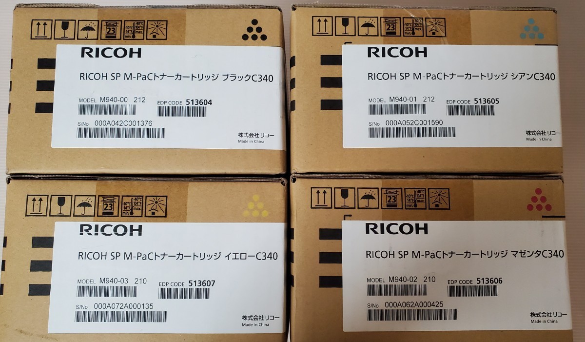 RICOH/ トナー/RICOH SP M―PaC /トナーカートリッジ ブラックC340/ シアンC340/ マゼンタC340/ イエローC340/4色セット_画像4