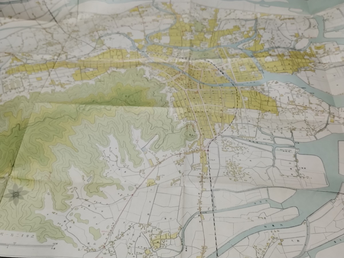 徳島市地図　徳島県　古地図　 地形図　両面　資料　53 ×76 cm　　昭和39年発行　印刷　　B2401_画像2